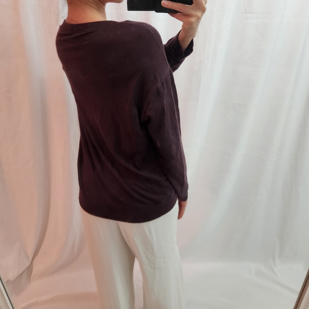 Eileen Fisher Deep Purple Long Sleeve Top - Picture 5 of 10